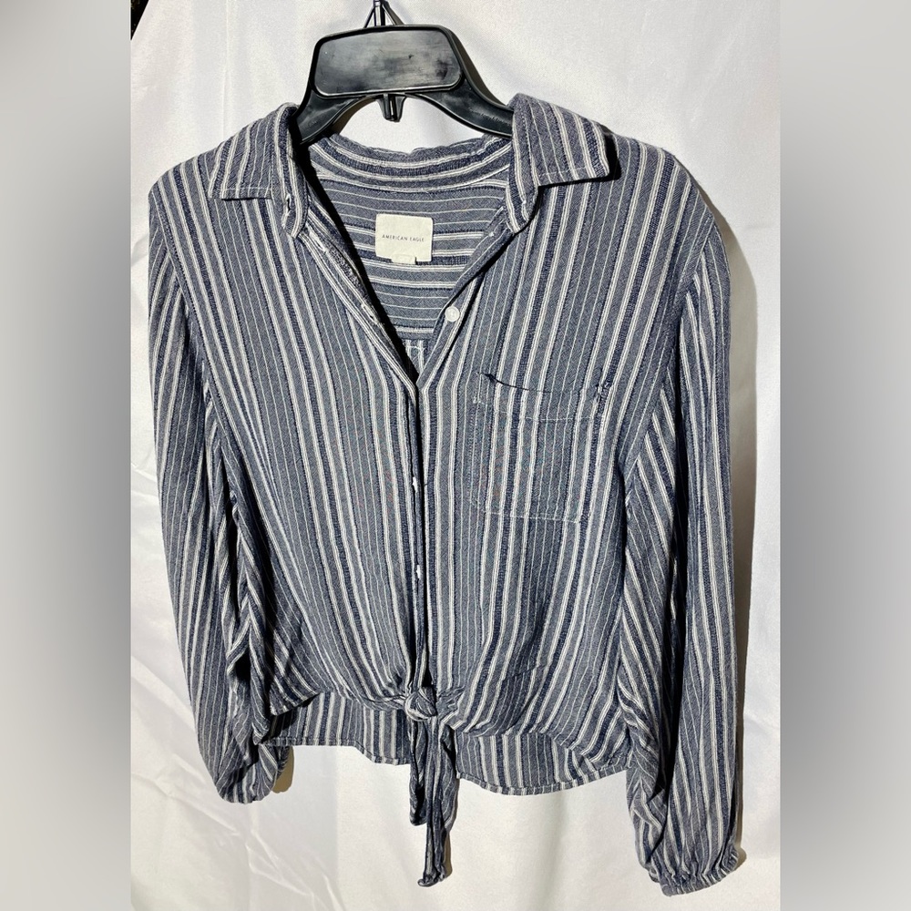 American Eagle Stripped Button Up